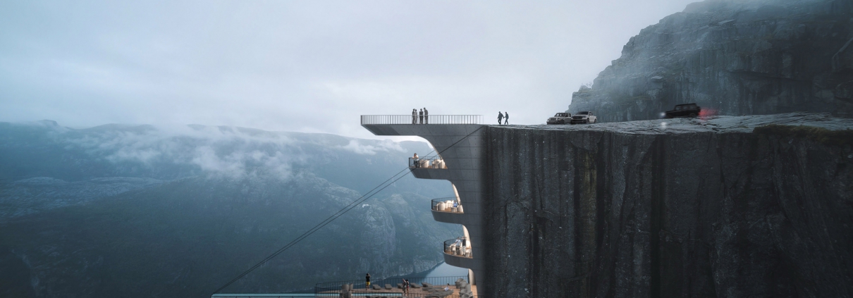 Blick auf das Konzept Klippen-Boutique-Hotel in Norwegen