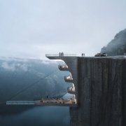 Blick auf das Konzept Klippen-Boutique-Hotel in Norwegen