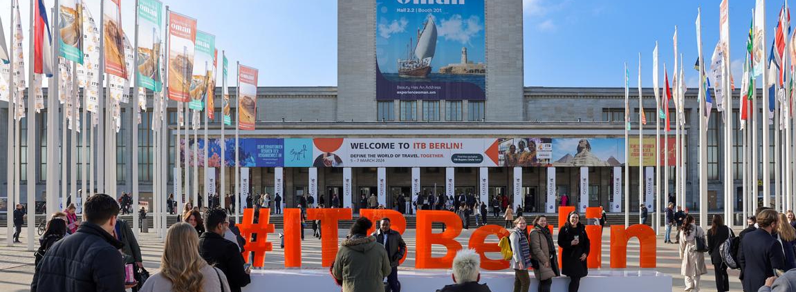 Nordeingang der Messe Berlin zur ITB 2024