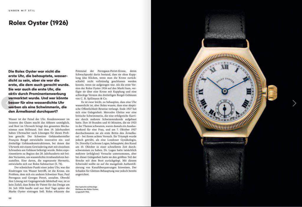 Eine Nahaufnahme einer Uhr in einem Bildband von Colin Salter.